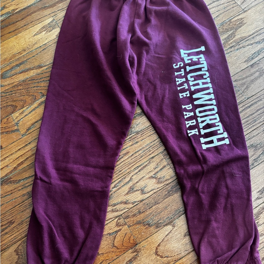 Maroon Letchworth State Park Sweatpants size small